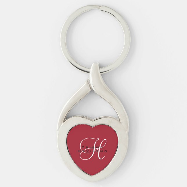 Personalized Keychain with Monogram HAMbyWG (Front)