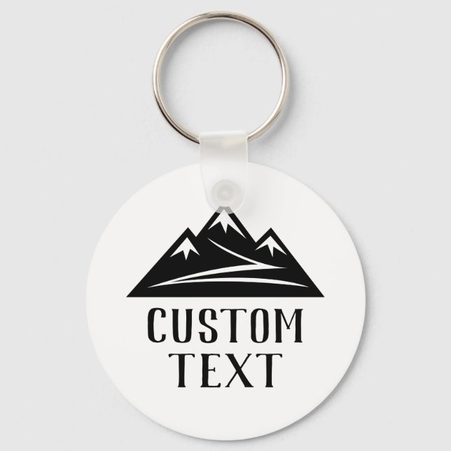 Personalized keychain with mountain peaks logo (Front)