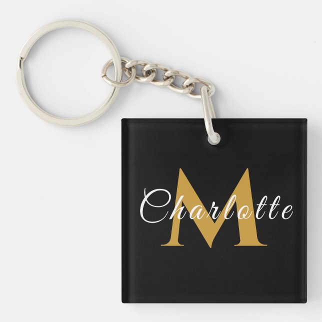 Personalized Keychain with Name & Monogram (Front)