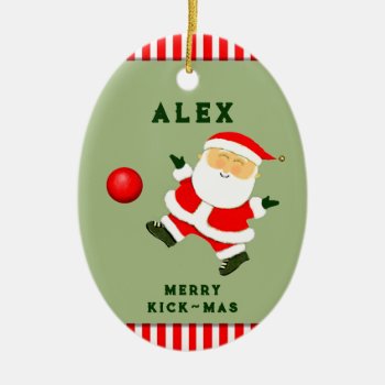 Personalized Kickball Collectible Ceramic Ornament by christmastee at Zazzle