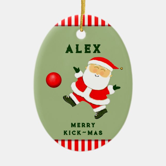 Personalized Kickball Collectible Ceramic Ornament (Front)