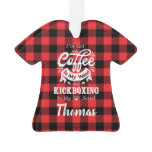 Personalized Kickboxing Coffee In My Veins Plaid Ornament
