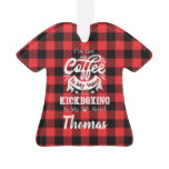 Personalized Kickboxing Coffee In My Veins Plaid Ornament Personalized Kickboxing Coffee In My Veins Plaid Ornament