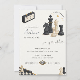 Personalized Kid Chess Birthday Invitation