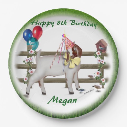 Personalized Kid Goat Theme Birthday Party Plates