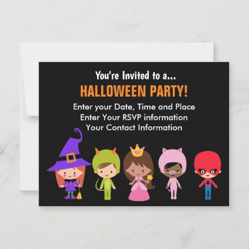 Personalized Kid Halloween invitation Postcard