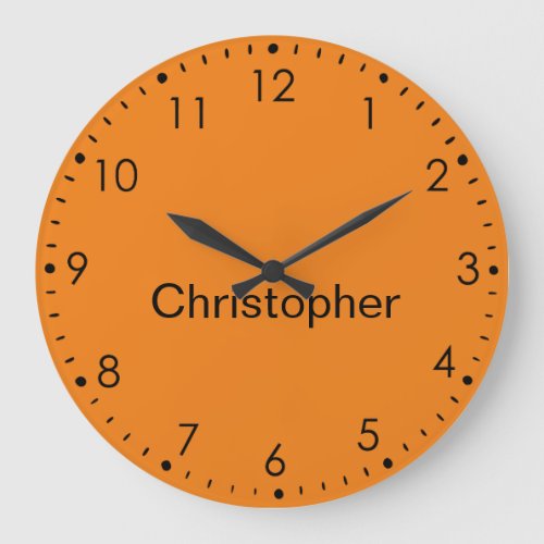 Personalized Kid Orange Large Clock
