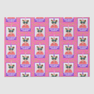 Personalized Kid Photo Happy Birthday Unicorn Tissue Paper
