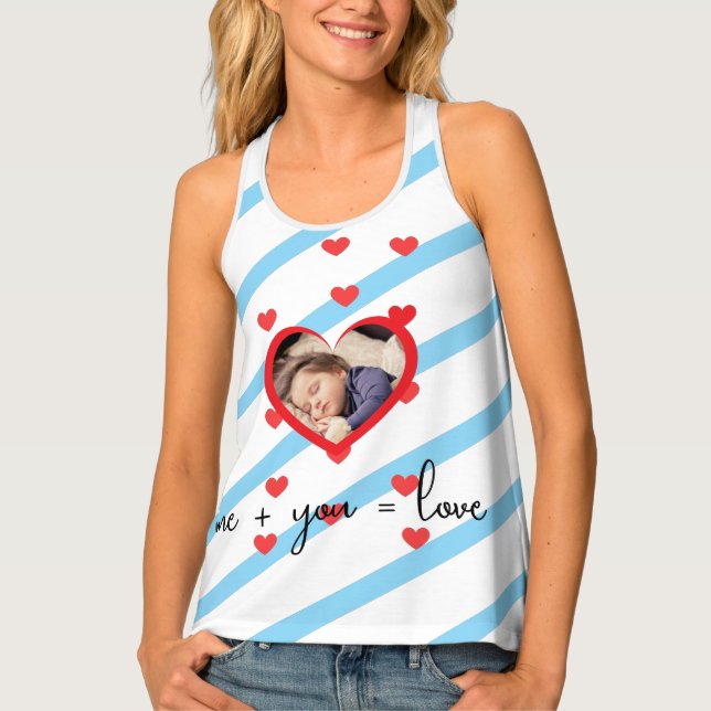 Personalized Kid Photo  – Me + You = Love Tank Top (Front)