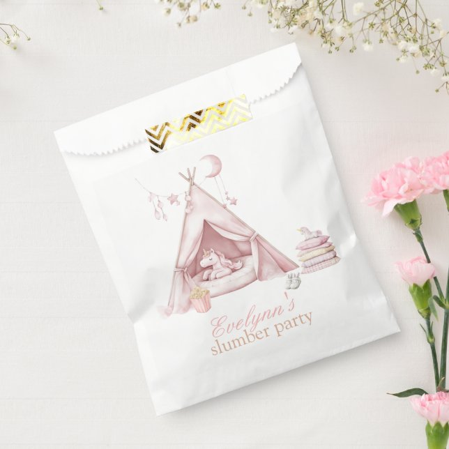 Personalized kid sleepover slumber Birthday Party  Favor Bag (Sealed)