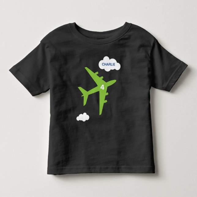 Personalized kid's airplane birthday party t-shirt (Front)