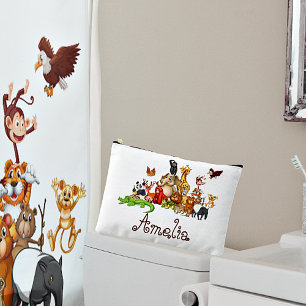 Personalized Kid's animals  Accessory Pouch