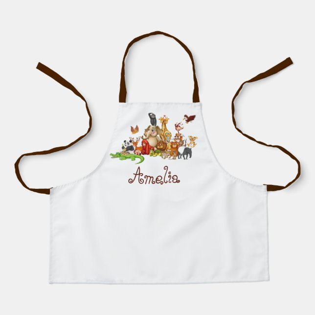 Personalized Kid's animals  Apron (Front)