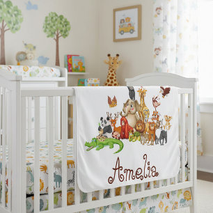 Personalized Kid's animals Baby Blanket