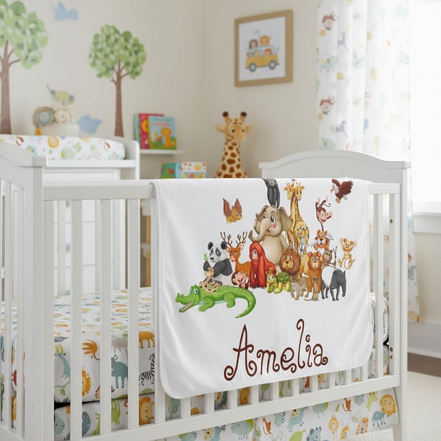 Personalized Kid's animals  Baby Blanket (Creator Uploaded)