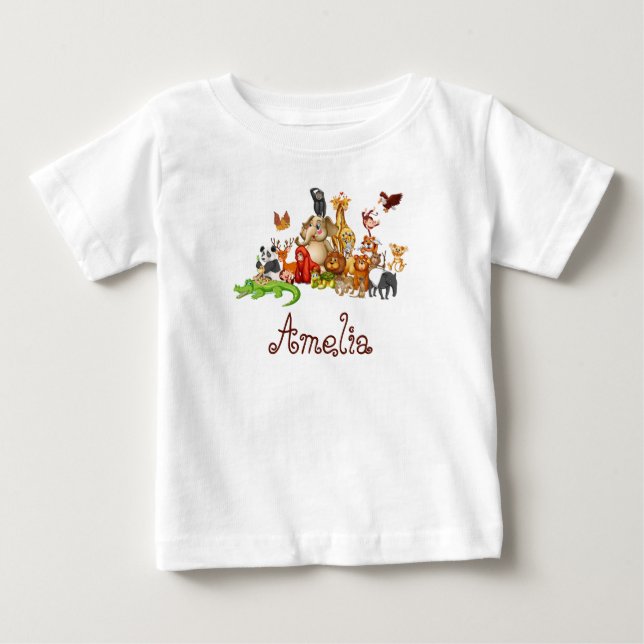 Personalized Kid's animals  Baby T-Shirt (Front)