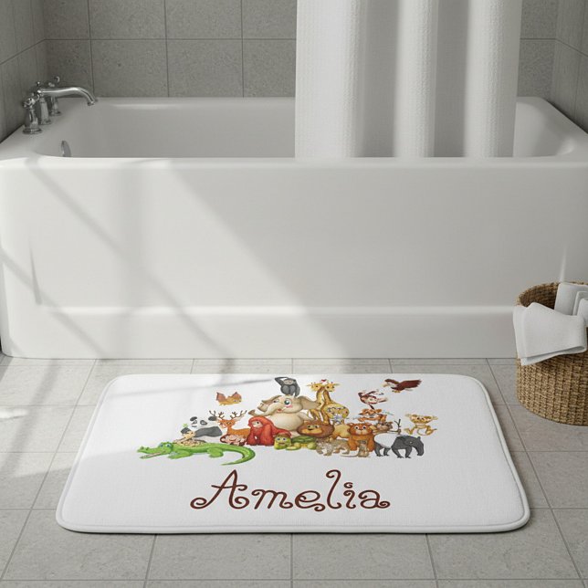 Personalized Kid's animals  Bath Mat (Creator Uploaded)