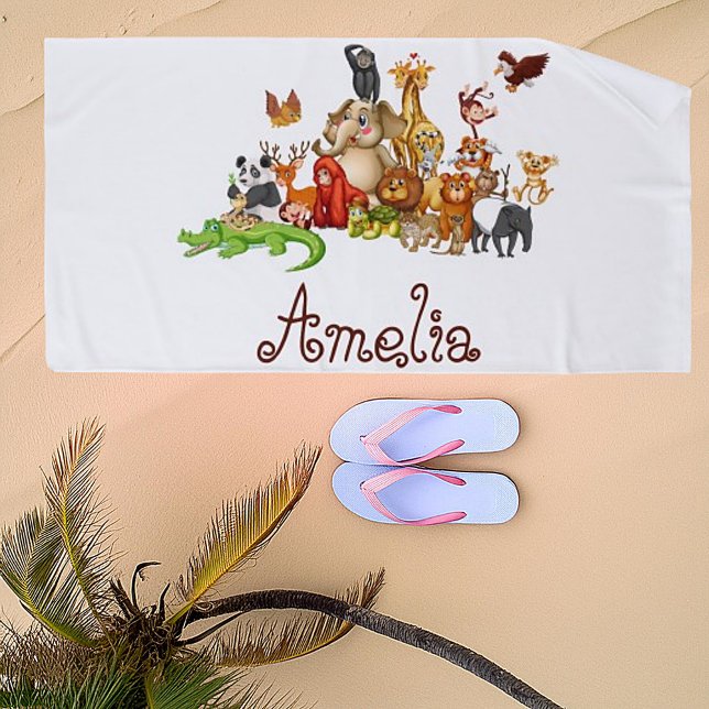 Personalized Kid's animals  Beach Towel (Creator Uploaded)
