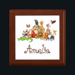 Personalized Kid's animals  Gift Box<br><div class="desc">Cute animals for your child,  edit name,  text color</div>