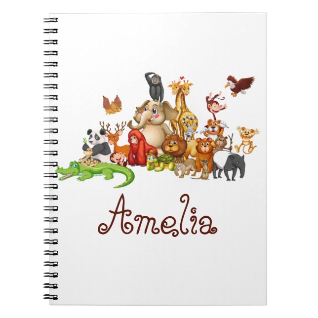 Personalized Kid's animals  Notebook (Front)