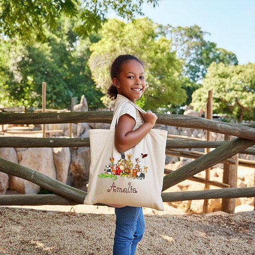 Personalized Kids animals  Tote Bag