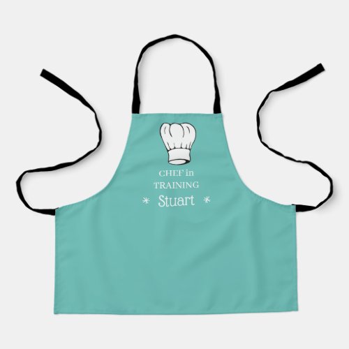 Personalized Kids Aprons Chef in Training LTeal