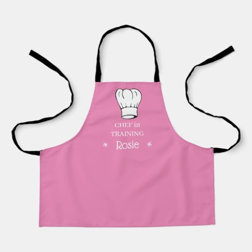 Personalized Kids Aprons Chef in Training Pink