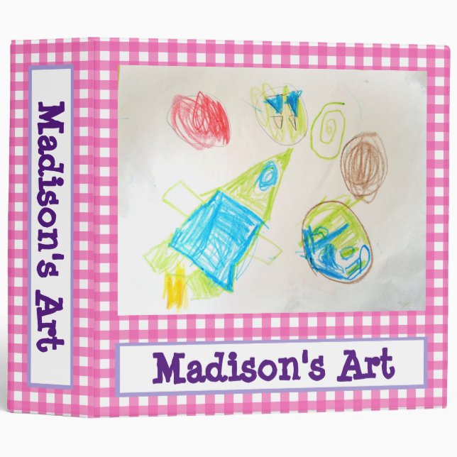 Personalized Kids Art Binder with Photo (Front/Spine)