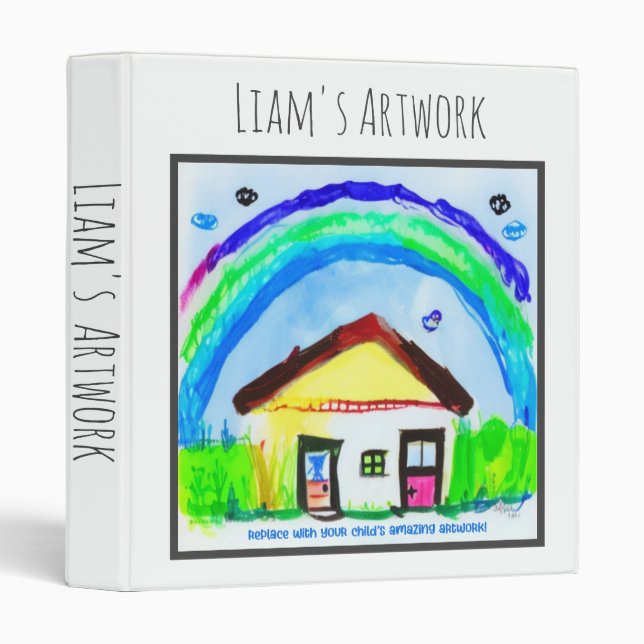 Personalized Kids Art | Your Custom Photo 3 Ring Binder (Front/Spine)