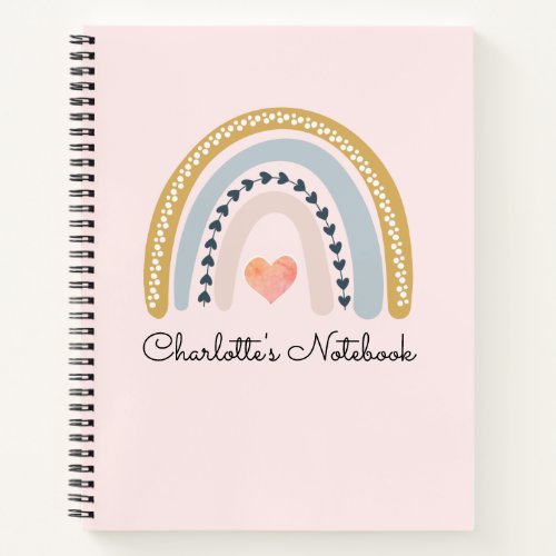 Personalized Kids Back To School Rainbow Notebook