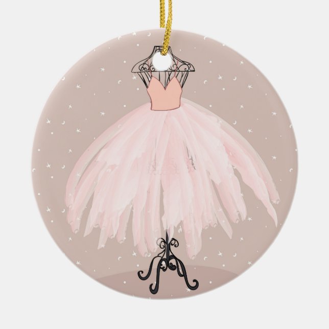 Personalized Kids Ballet Tutu Christmas Ornament (Front)