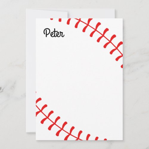 Personalized Kids Baseball Notecards