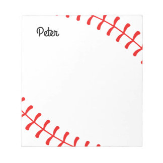 Personalized Kids Baseball Notepad