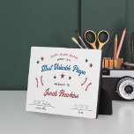 Personalized Kids Baseball Team Award Plaque<br><div class="desc">Create an amazing end of the season recognition for your ballplayers with this personalized baseball award plaque! Whether you're recognizing your MVP, rookie of the year, most improved, or best team spirit, this personalized plaque will create an all-star memory for years to come. Personalize with your league or team name,...</div>