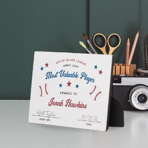 Personalized Kids Baseball Team Award Plaque