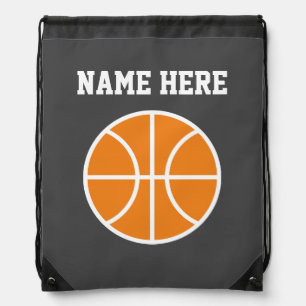 Personalized kid's basketball sports cinch drawstring bag