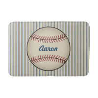 Personalized  Kids Bathroom Baseball Bath Mat Rug