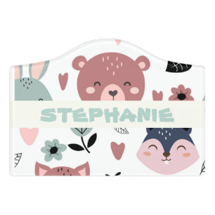 Personalized Kids Bedroom Sign- Woodland Door Sign