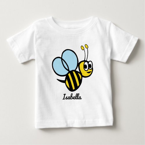 Personalized Kids Bee Cute Yellow Bumblebee Girls Baby T_Shirt