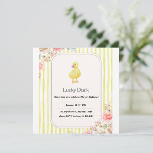 personalized kids birthday card with duck