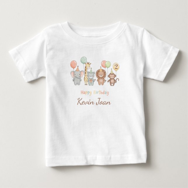 Personalized Kids Birthday T-Shirt, Custom Name Baby T-Shirt (Front)