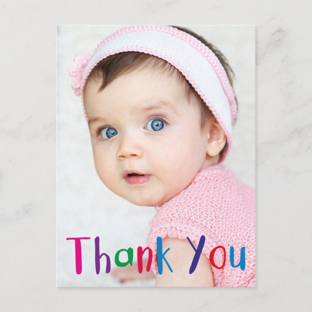 Personalized Kids Birthday Thank You Postcard (Front)
