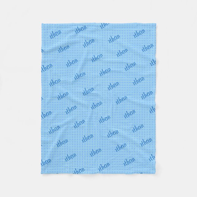 Personalized Kid's Blanket in Light Blue  (Front)