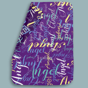 Personalized Kids Blanket – Purple Name Print