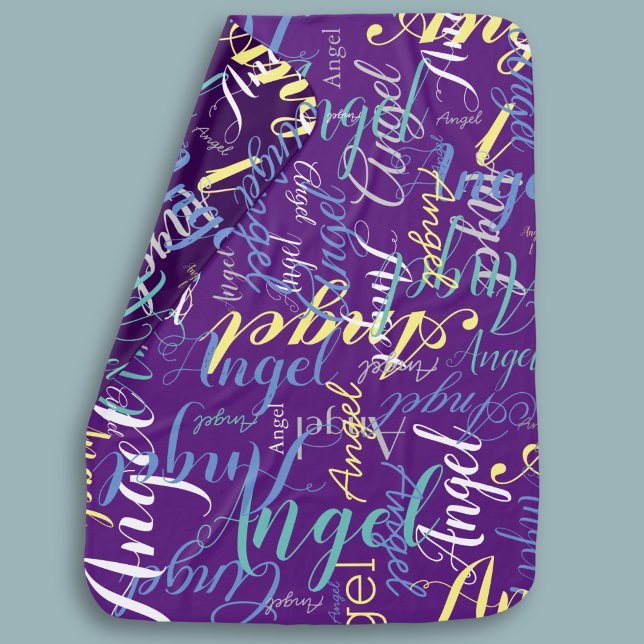 Personalized Kids Blanket – Purple Name Print (Creator Uploaded)