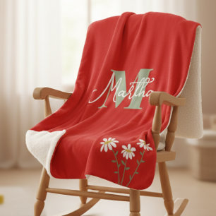 Personalized Kids' Blanket with  Initial and Daisi
