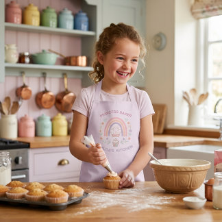 Personalized Kids Boho Rainbow Birthday Baking Apron
