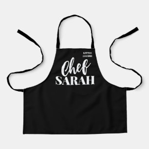 Personalized Kids Chef Apron   Little Foodie Black