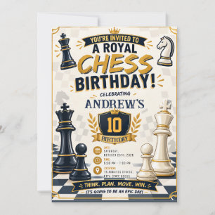 Personalized Kids Chess Birthday Invitation