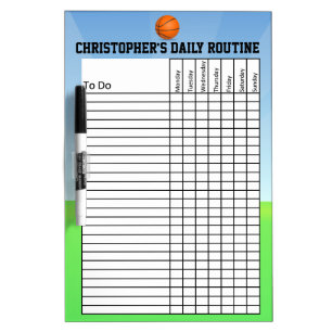 Personalized Kid's Chore/Daily Routine Chart Dry-Erase Board